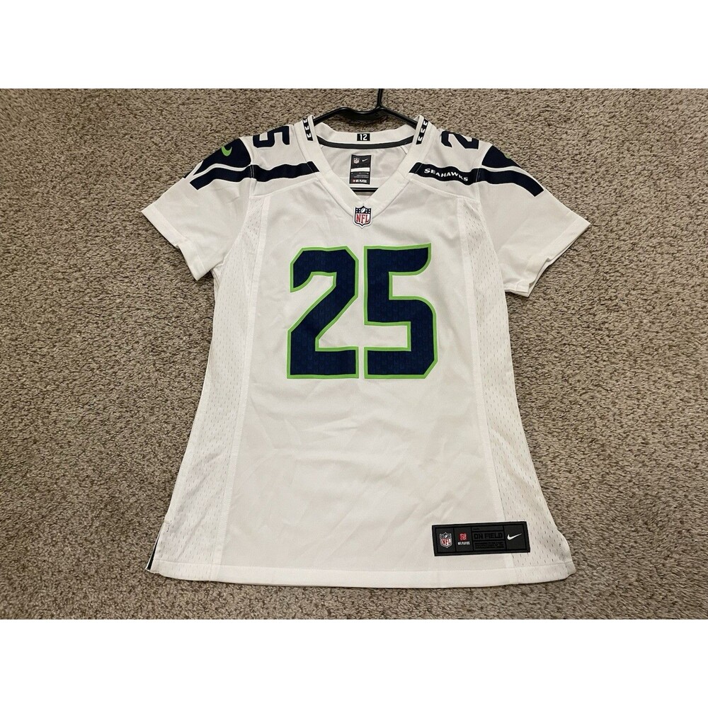 Nike Seattle Seahawks Sherman #25 NFL On Field Jersey Navy Size S small Women